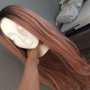 synthetic pink lace wig
